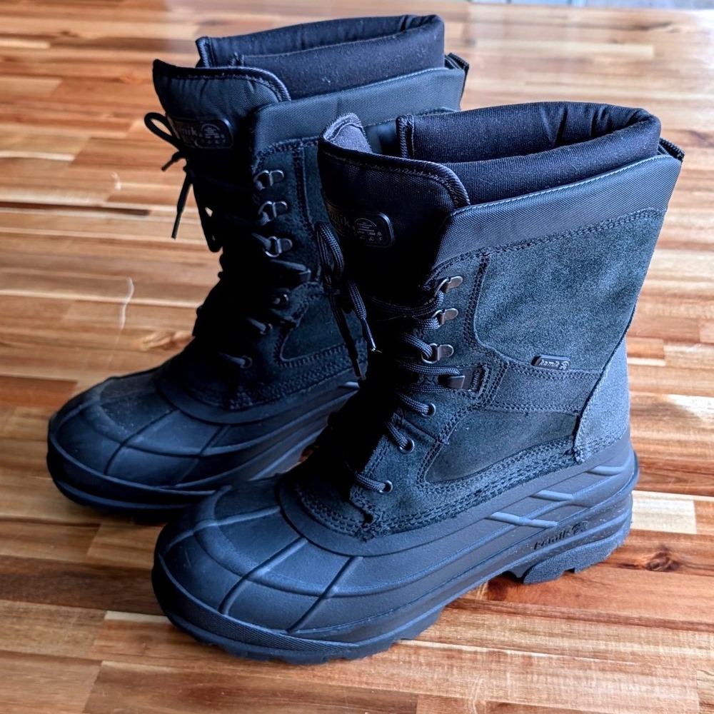 Kamik Men's Black Waterproof Insulated Winter Snow Boots Size 9.5